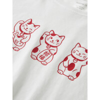 Kids Shirt mit Winkekatzen, weiss