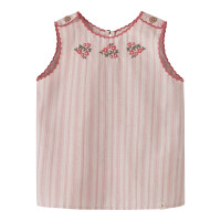 Mini Top mit Streifen und Stickerei, rosa