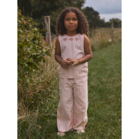 Mini Top mit Streifen und Stickerei, rosa