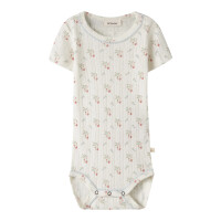 Kurzarmbody mit Erdbeerpflanzen, beige