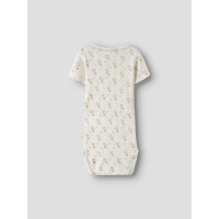 Kurzarmbody mit Erdbeerpflanzen, beige