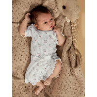 Kurzarmbody mit Erdbeerpflanzen, beige