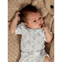 Kurzarmbody mit Erdbeerpflanzen, beige