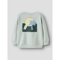 Sommerpulli mit Palmenprint, pastell gr&uuml;n