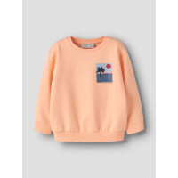 Sommerpulli mit Palmenprint, pastell orange