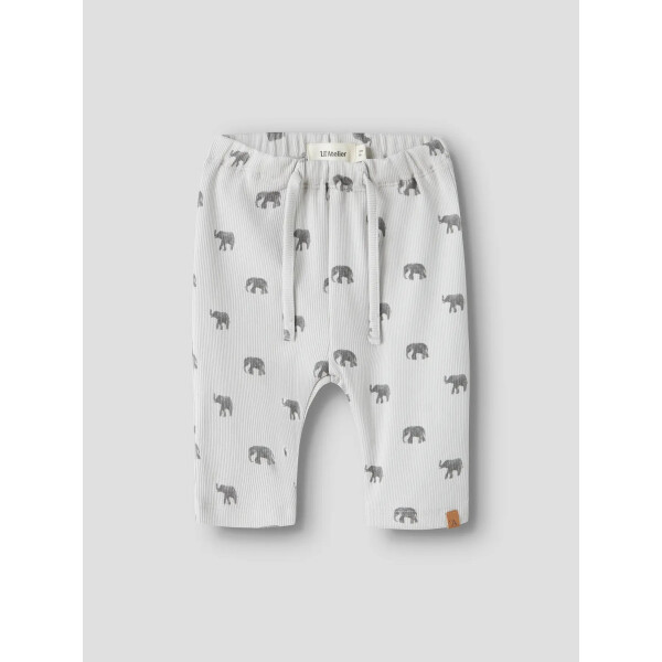LilAtelier Hose mit Elephanten, gerippt, grau blau