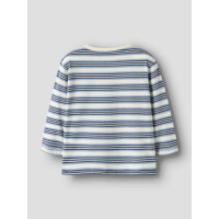Gestreiftes Langarmshirt mit Stick-Toast, blau/wei&szlig;