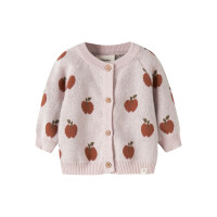 Baby Strickjacke Apfel Motiv, rosa