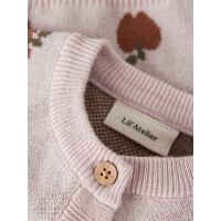 Baby Strickjacke Apfel Motiv, rosa