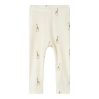 Baby Leggings mit Giraffen, gerippt, beige