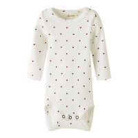Lil&acute;Atelier Langarmbody mit Herzen, offwhite