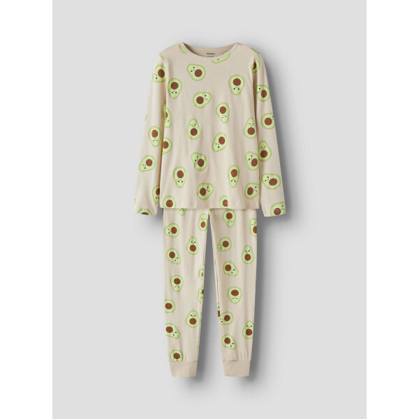 Schlafanzug Zweiteiler mit Avocados, beige
