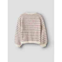 Kids Strickpulli gestreift, wei&szlig;/rosa/braun