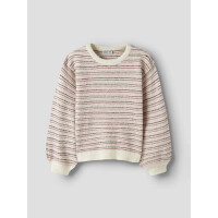 Kids Strickpulli gestreift, wei&szlig;/rosa/braun