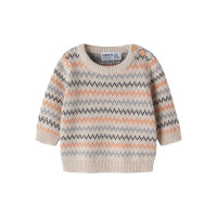 Baby Strickpulli Zackenmuster, beige