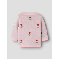 Baby-Strickpulli mit Herzblume, rosa