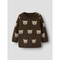 Baby-Strickpulli mit Teddykopf, braun