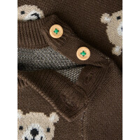 Baby-Strickpulli mit Teddykopf, braun